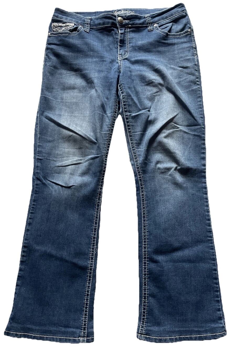 Love Indigo Jeans Women's 12 Bedazzled Wings, embellished, bling sparkle Y2K